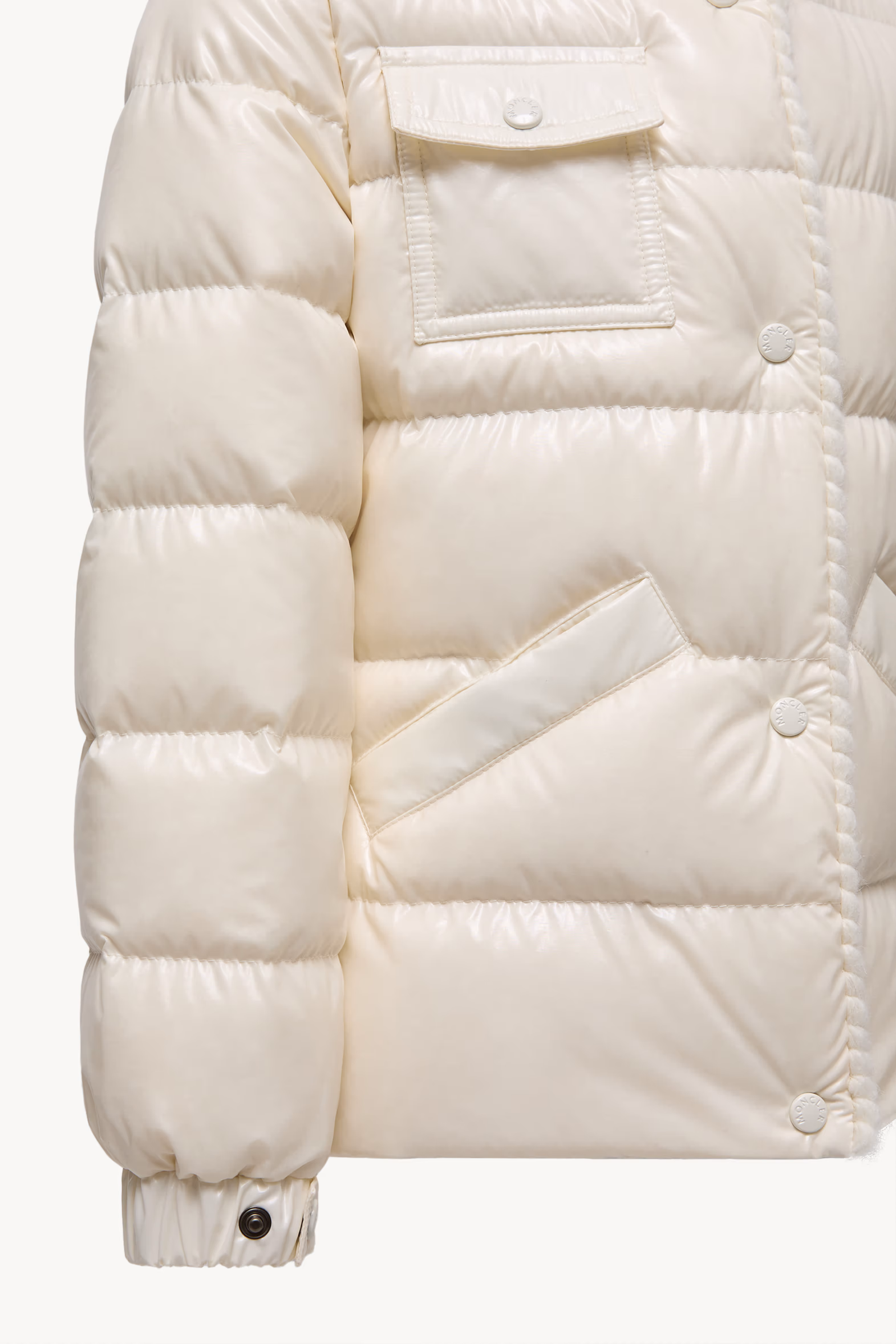 Glareins Braided Trim Hooded Down Jacket Girl White Moncler 5